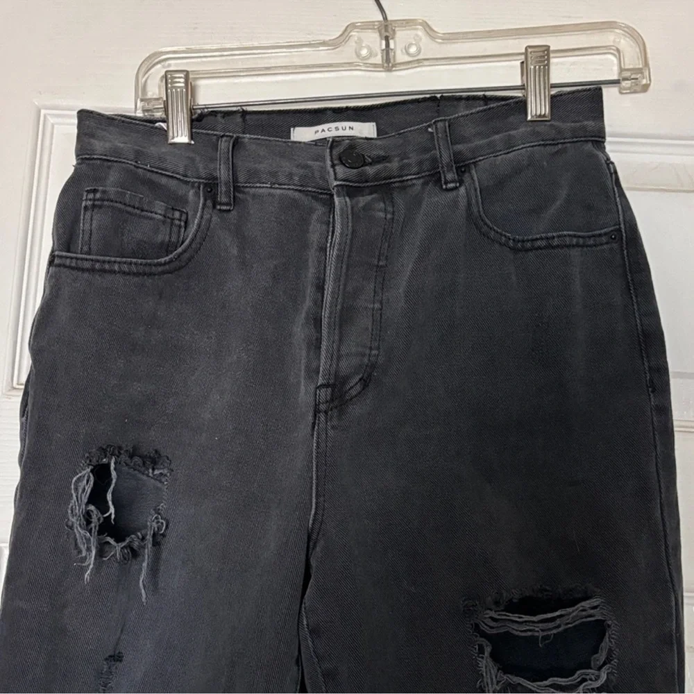 PacSun Charcoal Distressed Women's Cropped Jeans